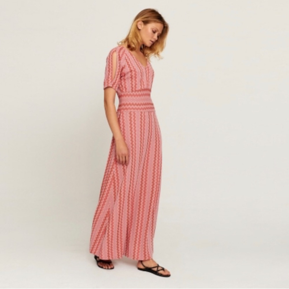 Aldo Martins Anthropologie Pink Chevron Bohemian Knit Maxi Dress